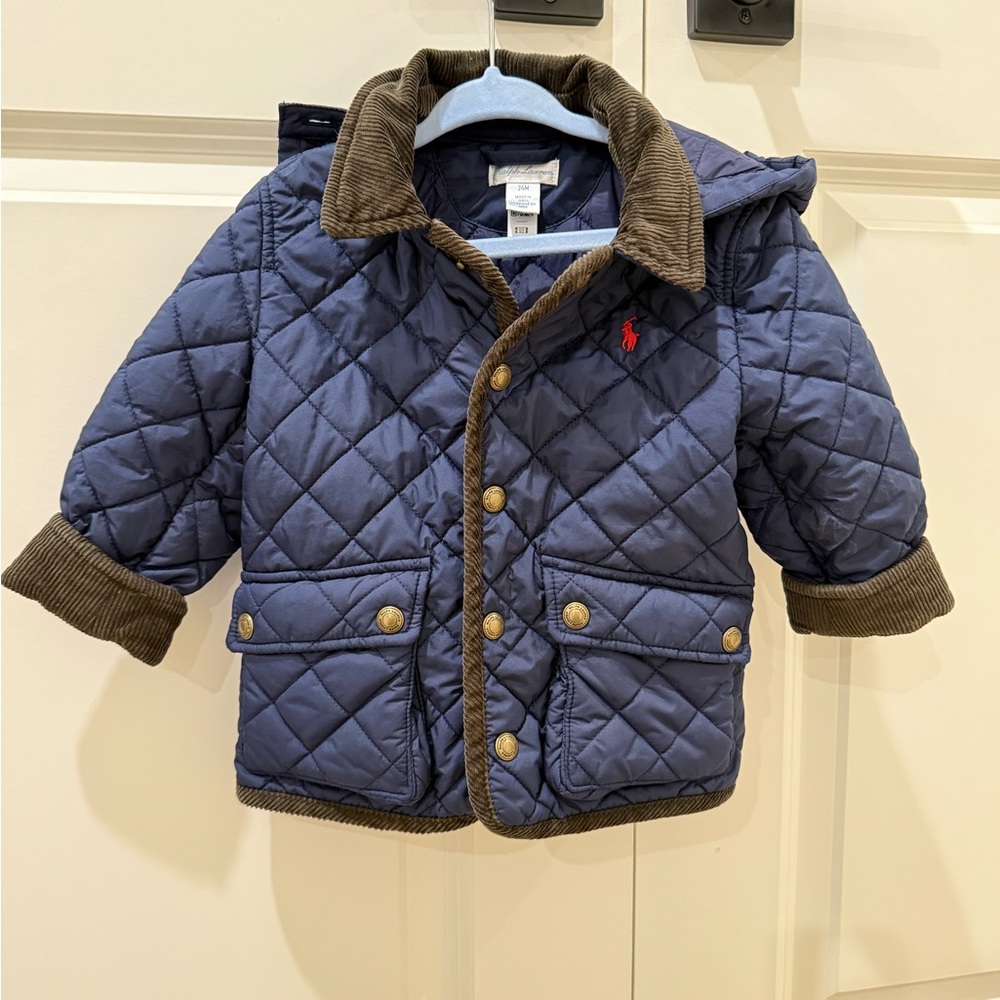Ralph Lauren Navy Quilted Jacket with Hood